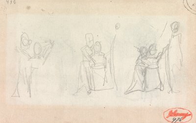Family Group- Three Sketches by George Romney